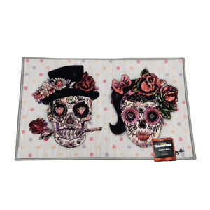 Happy Haunting Day Of The Dead Sugar Skull Accent Rug